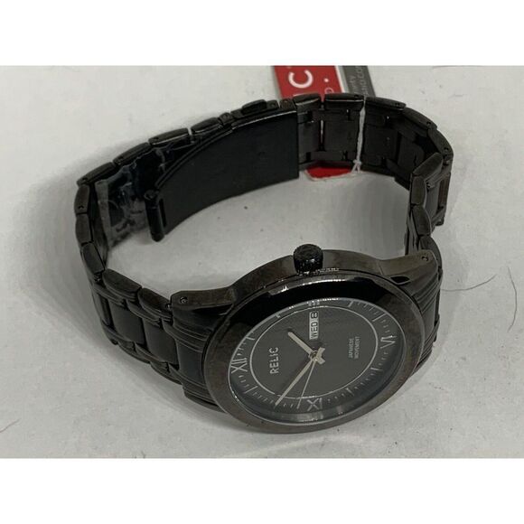 Relic ZR12053 Men's Black Stainless Steel Analog Dial Quartz Wrist Watch Ee210 - Picture 7 of 11